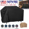 57-inch BBQ Grill Cover Weather Resistant Outdoor Barbeque Grill Covers UV Resistant w/ PU Coating Adjustable Strap Fasteners for Charcoal Gas Electri