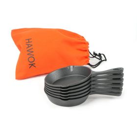 HAWOK DIA.6 inch Round Mini Skillet Black Pack of 6