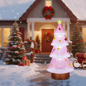 7.2FT Lighted Christmas Inflatable Decoration, Inflatable Pink Christmas Tree
