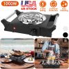 1000W Electric Single Burner Portable Coil Heating Hot Plate Stove Countertop RV Hotplate with 5 Temperature Adjustments Portable Handles