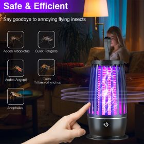 Rechargeable Mosquito Killer Lamp Bug Zapper with Night Light Strap Mosquito Catcher with Max 1615Square Feet Range UV Light for Indoor Outdoor (Color: White)